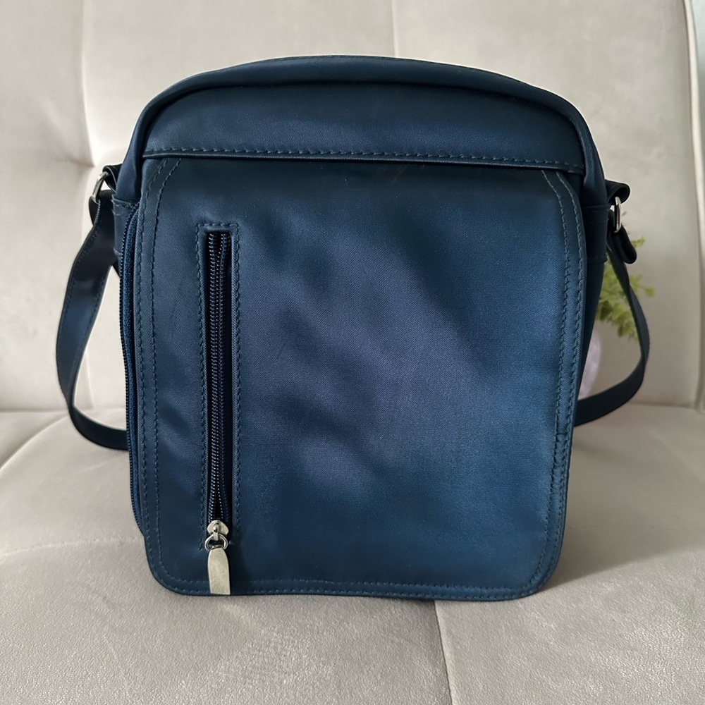 Blue Polyester Medium Purse